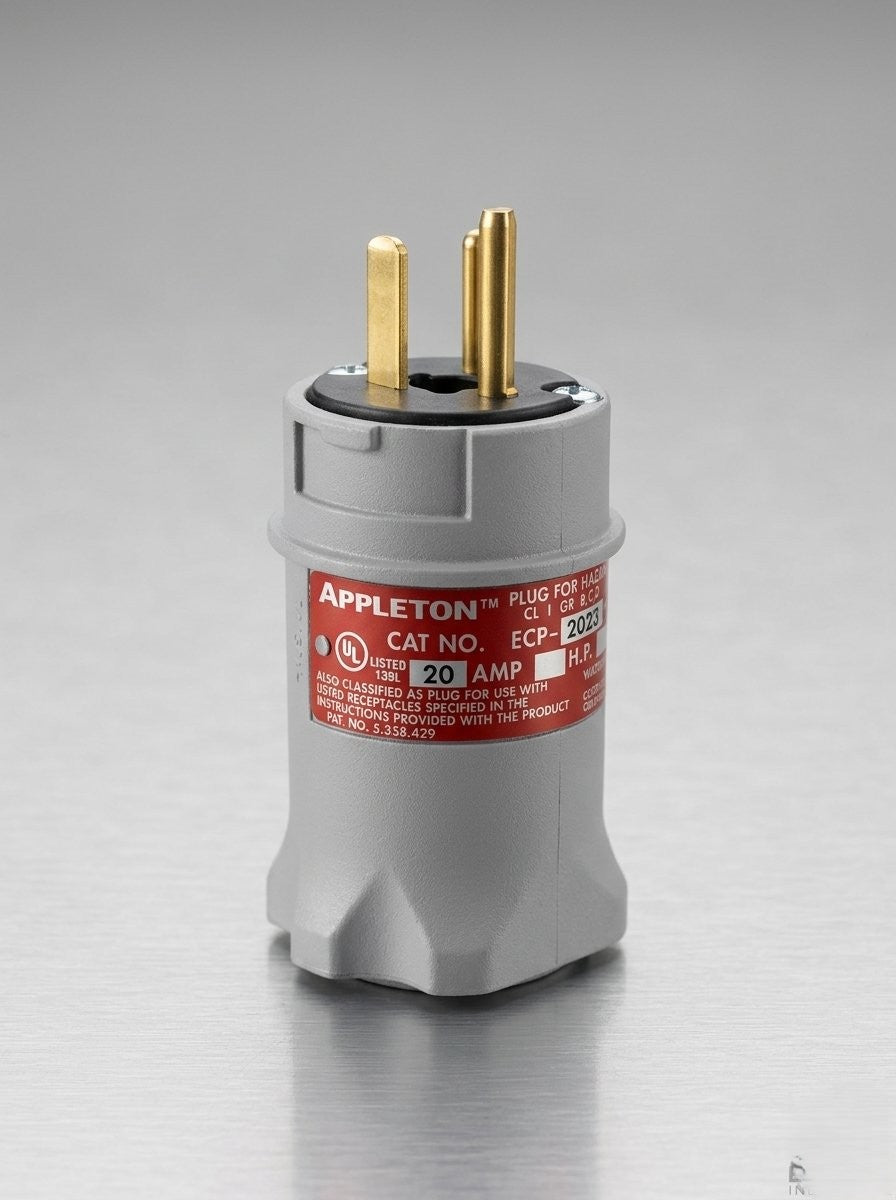 ENCHUFE ELÉCTRICO U-LINE APPLETON DE 20A 125V PARA ÁREAS CLASIFICADAS (ECP2023)