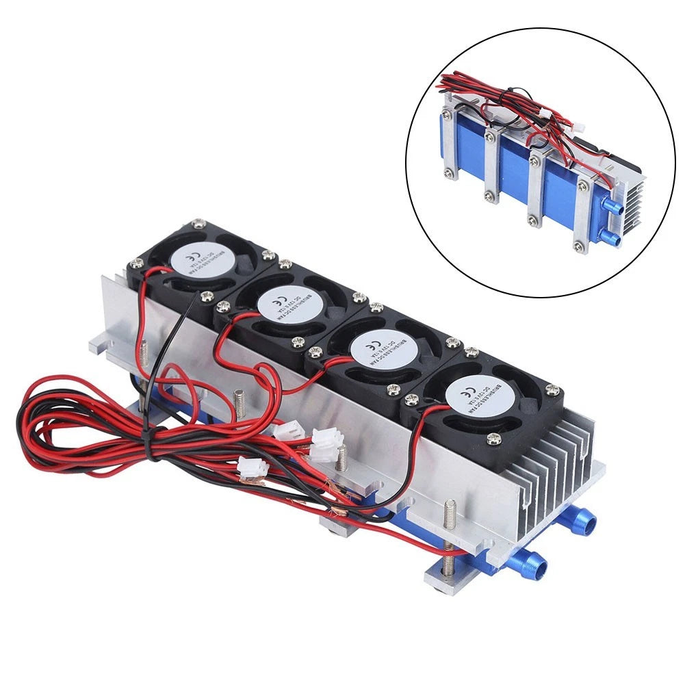 SISTEMA DE ENFRIAMIENTO TERMOELÉCTRICO PELTIER INDUSTRIAL DE 4 CHIPS (12V - 288W