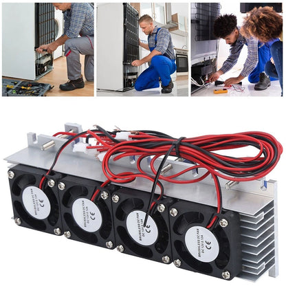 SISTEMA DE ENFRIAMIENTO TERMOELÉCTRICO PELTIER INDUSTRIAL DE 4 CHIPS (12V - 288W