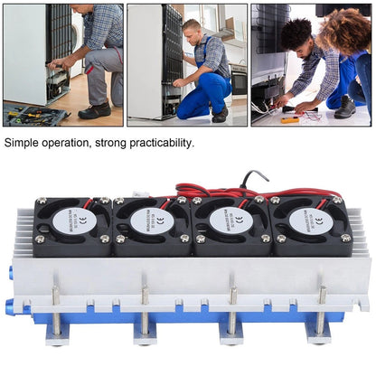 SISTEMA DE ENFRIAMIENTO TERMOELÉCTRICO PELTIER INDUSTRIAL DE 4 CHIPS (12V - 288W